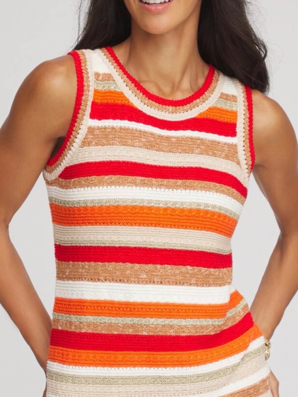 Chicos - sleeveless fall color & metallic sweater-Large - EUC